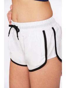 Munns & Mars White <b>Lycra</b> Sports <b>Shorts</b> for <b>Women</b> Mid Rise Athletic Training <b>Shorts</b> with Soft Stretch Fabric for Fitness Gym - Product Image 3