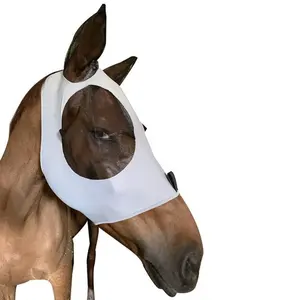 Couverture de tête de cheval de maille de masque de mouche de cheval confortable extensible protégeant le cheval des rayons uv