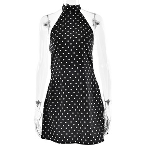 Vestido Halter Ajustado con Estampado de Puntos para Mujer, Cintura Natural, Transpirable, Moda de Verano, Ropa de Noche - Product Image 5