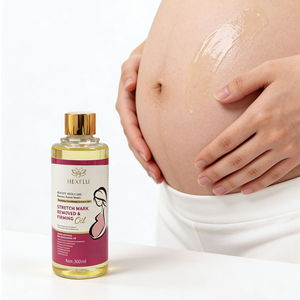 HEXLFLU-300ml Huile Bio Raffermissante Anti-Vergetures pour le Corps |   Crème Hydratante Anti-Âge et Réparatrice de Cicatrices pour la <span class=keywords><strong>Grossesse</strong></span> à l'Amande et à la Rose Musquée - Product Image 5
