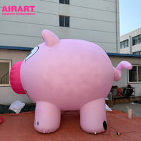 Ballon gonflable Mascotte Cochon de Dessin Animé pour Idées de Fêtes à Thème Ferme, Cochon Animal Gonflable pour Accessoires de Scène