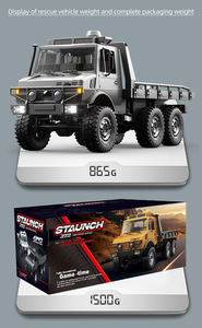 C8823 Modelo de Simulación Unimog, Coche 6WD con Amortiguador Proporcional Completo, Coche RC de Metal con Control Remoto, Carga USB, para Expertos - Product Image 6