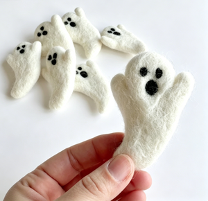 Jouet pour chat en feutre de laine fantôme effrayant - Compagnon de <span class=keywords><strong>jeu</strong></span> artisanal mignon et effrayant pour Halloween et amusement toute l'année pour les chatons - Product Image 2