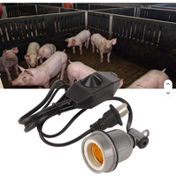 Prise EU pour lampe chauffante E27 avec interrupteur pour poussins, reptiles, porcelets, lézards et animaux de compagnie