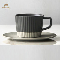Ensemble de tasses à café japonaises en céramique et porcelaine de 200 cc, design personnalisé, tasse et soucoupe, ensemble cadeau