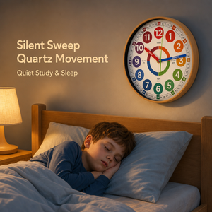 <span class=keywords><strong>Orologio</strong></span> da Parete Educativo Silenzioso da 12 Pollici per Cameretta Bambini, per Imparare le Ore, con Numeri Colorati e Logo Personalizzabile - Product Image 5