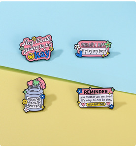 Broches y Pins Esmaltados Personalizados con Mensajes Motivacionales - Chapados en Oro, Ecológicos, Unisex, Regalo para Fiestas - Product Image 4