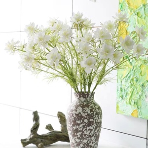 <span class=keywords><strong>Fleurs</strong></span> artificielles, 5 têtes de clématites au toucher réel pour la décoration intérieure, les fêtes et les mariages - Product Image 1