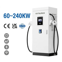 Estación de Carga para Vehículos Eléctricos Compacta de Última Generación de 60kw 120kw 160kw 180kw 240kw CCS GBT NACS Ocpp con Soporte y Pantalla LCD de 7 Pulgadas