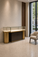 Vitrine de présentation de bijoux en aluminium sur mesure avec verre trempé et éclairage LED pour les magasins de détail, les salles d'exposition et les centres commerciaux