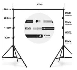 Venta al por mayor 3*3M soporte de fondo de fotografía lienzo sistema de fondo de estudio fotográfico para retrato y grabación de vídeo