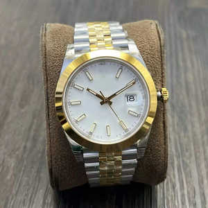 2025 Best-Selling High-End Luxury <b>Men's</b> Mechanical <b>Watch</b> with Two-Tone White Dial and Date Display Classic Wristwatch - Product Image 1