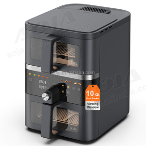 2025 New 3.5L + 6.5L kép 10 lít Twin giỏ thông minh freidora de Aire 10L 11L 12L kỹ thuật số đôi ngăn xếp Nồi chiên không khí - Product Image 2