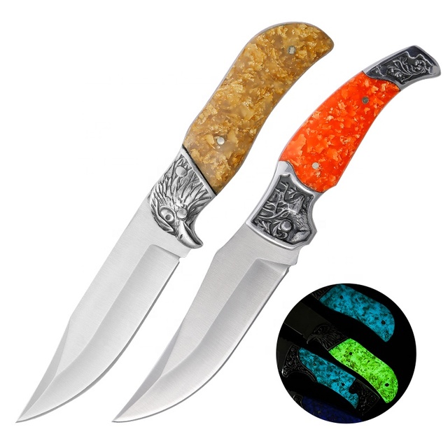 New Element Outdoor Survival Tactical Fixed Blade Knife with Resin Handle Hunting Camping DIY Grade Push Button Style
