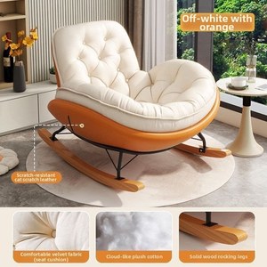 <span class=keywords><strong>Fauteuil</strong></span> à bascule moderne d'extérieur en tissu, style nordique, ergonomique, pour patio, jardin, balcon et salon intérieur - Product Image 3