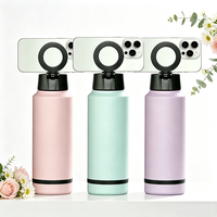 Nouveaux produits 2026 : Bouteille d'eau magnétique avec support pour téléphone, en acier inoxydable, compatible MagSafe, avec compartiment inférieur pour protéines en poudre