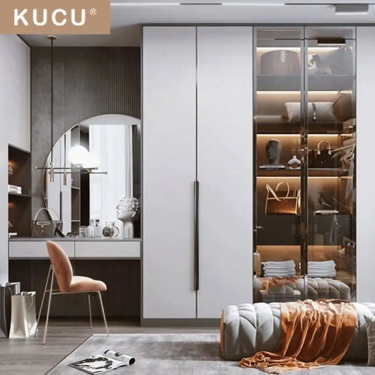 KUCU Modern ahşap elbise dolabı dolap özelleştirilmiş gardırop yatak odası mobilyası