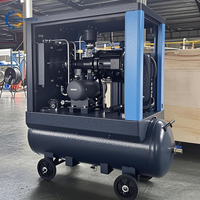 Compresseur d'air à vis stationnaire LINGYUE 22KW 50HZ à raccordement direct, double réservoir, 380V, prêt à l'emploi, moteur refroidi par air
