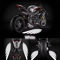 2 pièces Projecteur LED de soubassement pour moto, effet ailes d'ange, lumière fantôme, feux de bienvenue Goldwing, feux arrière de freinage, lampe décorative modifiée