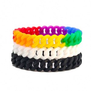 Bracelet en gel de silice ajouré camouflage multicolore, 6 segments torsadés, pour hommes et femmes, bracelet tendance - Product Image 2