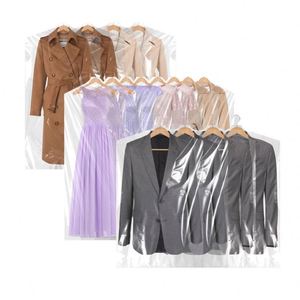 Housse de rangement transparente en PVC pour vêtements, anti-poussière, élégante, pour costumes/robes - Product Image 1