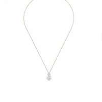 Collar de diamantes de laboratorio de oro de 18k con nombre, joyería con corte de pera