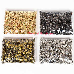 שטוח ראש פטריות עור חגורת קרפט מסמרות בגד הרבעה מתכת זוגי שווי מסמרות - Product Image 5