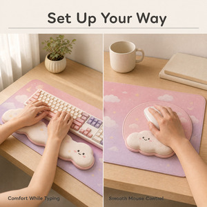 Kit de repose-poignets ergonomique antidérapant pour clavier et souris, avec grand tapis de bureau, pour ordinateur de bureau (OEM/ODM) - Product Image 3