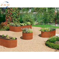 Corten Steel mengangkat tempat tidur taman luar ruangan // Modular Corten pekebun, sayuran, bunga