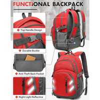 Sac à dos intelligent USB pour ordinateur portable pour hommes, sac de voyage pour ordinateur portable d'affaires Oxford étanche, accessoire de travail et d'étude