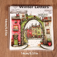 Autocollants de scrapbooking JAI IMAN, 24 feuilles, personnalisés, en PET transparent, grand format, thème de la ville de Noël, autocollants adhésifs