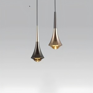 Modern Minimalist Pendant <b>Light</b> Gold Black Teardrop Design For Living Room And <b>Dining</b> Room - Product Image 1