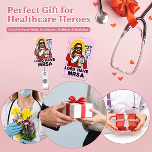 Cross-border Acrylic Priest Foundation Badge Scroll Sheet Easy-pull <b>Buckle</b> Retractable Badge <b>Clip</b> ID Card Sleeve - Product Image 2