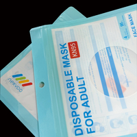 Sacs en plastique PE avec impression personnalisée, pochette à fermeture éclair avec trou de suspension, sacs à fermeture éclair transparents avec fenêtre pour l'emballage de masques jetables