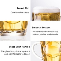 Verre à bière personnalisé en verre transparent à motif classique à pois, coupe européenne, design ananas, 270-300 ml