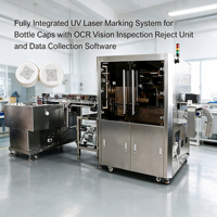 Machines de marquage laser UV automatiques pour bouchons de bouteilles avec inspection par vision OCR, système de collecte et de rejet de données intégré pour la production