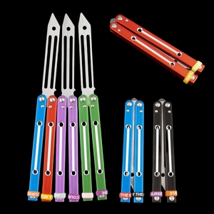 Cuchillo de práctica de mariposa con mango de aluminio, cuchillo de mariposa, cuchillo de mariposa de tiburón armado, entrenador, diseños geniales - Product Image 2