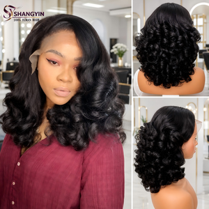 Wholesale Raw Bouncy Curly <strong>Human</strong> <strong>Hair</strong> <strong>Lace</strong> Front <strong>Wig</strong> Super Double Drawn Short Bob 100% <strong>Human</strong> <strong>Hair</strong> HD <strong>Lace</strong> Frontal Glueless <strong>Wigs</strong> - Product Image 2