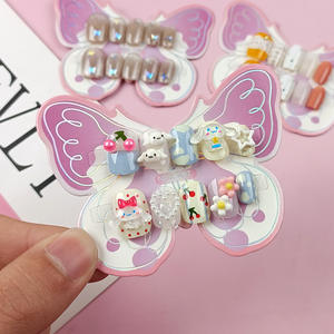 Qianya Cinnamoroll Heart Cherry Teens Press on Nails-<span class=keywords><strong>Uñas</strong></span> postizas <span class=keywords><strong>de</strong></span> dibujos animados para niñas <span class=keywords><strong>de</strong></span> 10 a 18 años, lindo conjunto <span class=keywords><strong>de</strong></span> arte <span class=keywords><strong>de</strong></span> <span class=keywords><strong>uñas</strong></span> para niños grandes - Product Image 4