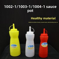 Botol Saus Plastik Food Grade untuk Memeras Saus Tomat dan Salad, untuk Pengorganisasian Dapur dan Penyimpanan Restoran