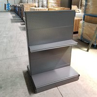 Étagères industrielles en métal durables et rayonnages perforés à un seul côté pour supermarchés, pour une présentation optimale