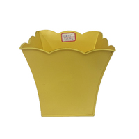 Pots de fleurs en métal, seaux à fleurs à bord festonné de couleurs assorties, conteneurs décoratifs pour le jardinage intérieur et extérieur