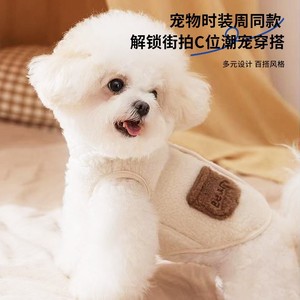 Cross-border pet dog clothes, embroidered <b>bear</b> two-legged fleece sweater, autumn and winter <b>cute</b> vest, Bichon Frise, Teddy, - Product Image 3