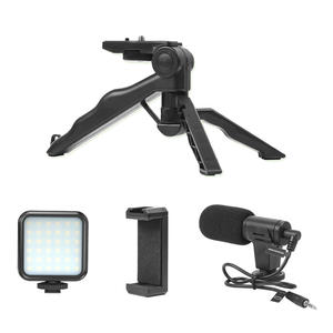 Mini micrófono de transmisión vlogging de alta calidad, Kit portátil de vídeo para Smartphone, luz LED para Vlog, cámara de fotografía, youtube - Product Image 2