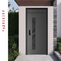 Porte coulissante en alliage de zinc de qualité supérieure, portes doubles pour la communauté, portail d'entrée ventilé de style postmoderne, villas, maisons rurales, antivol