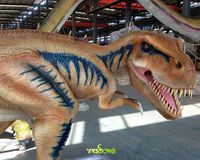 Modèle de dinosaures animatroniques Carcharodontosaurus, modèle de dinosaure réaliste télécommandé pour attraction de parc d'aventure