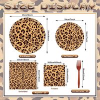 175 pièces de vaisselle jetable en papier imprimé léopard, fournitures pour fête d'anniversaire sur le thème de la jungle, y compris 25 assiettes en papier pour servir les invités