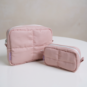 Pochette de maquillage professionnelle en coton avec fermeture éclair, personnalisable, pour rangement de cosmétiques, idéale pour sacs de rangement matelassés - Fournisseur Royal Fair Tycoon - Product Image 1