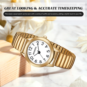 <span class=keywords><strong>Orologio</strong></span> <span class=keywords><strong>da</strong></span> Donna al Quarzo in Acciaio Inossidabile Dorato, Larghezza Cinturino 18mm, Stile Lusso Sottile, <span class=keywords><strong>Digitale</strong></span>, Semplice, alla Moda, per Signore e Ragazze, Espandibile - Product Image 5