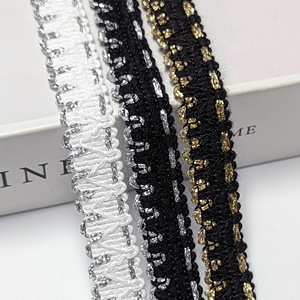 ผ้าม่านลายกำแพงเมืองจีนขนาดเล็ก ขอบสีทองเงิน <span class=keywords><strong>1</strong></span>.3 ซม. แบบทอหอม กลิ่นอายธรรมชาติ เป็นมิตรกับสิ่งแวดล้อม ตกแต่งขอบเสื้อผ้า ทำมือ - Product Image 1